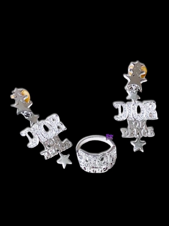 Dior Jewelry - Dior By John Galliano Vintage Dior For Peace Y2K Diamanté Crystal Jewelry Set